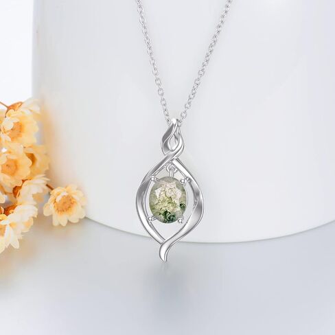 ايوبس عقد من الفضة الاسترليني عيار 925 بتصميم انفينيتي من العقيق الاخضر بتصميم انفينيتي للنساء من الفضة الاسترلينية, فضة استرلينية, العقيق in Kuwait