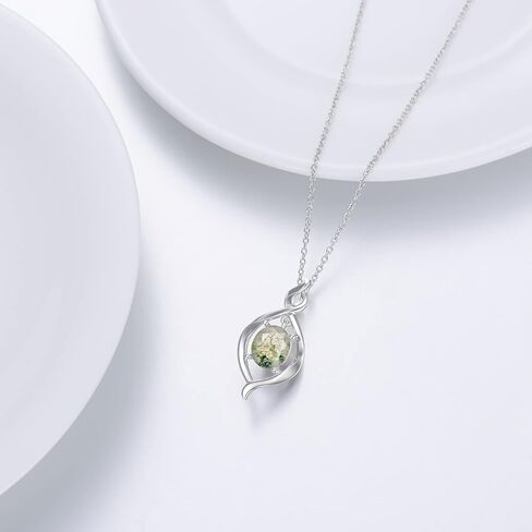 ايوبس عقد من الفضة الاسترليني عيار 925 بتصميم انفينيتي من العقيق الاخضر بتصميم انفينيتي للنساء من الفضة الاسترلينية, فضة استرلينية, العقيق in Kuwait