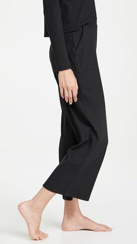 Yummie womens Cotton Stretch Rib Cropped Lounge Pant in Kuwait