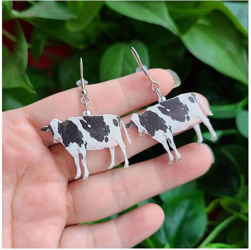 RofYof 2 أزواج من أقراط حيوانات المزرعة الأكريليك مجموعة أقراط أكريليك لطيفة على شكل حيوان لطيف حلزون أوزة بقرة دجاج متدلية أقراط متدلية للنساء والفتيات والأطفال هدايا مجوهرات ساحرة in Kuwait