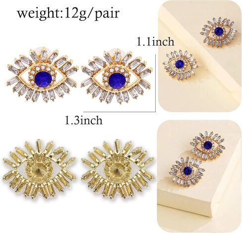 Crystal Evil Eyes Drop Earrings Fashion Unique Abstract Eyes Rhinestone Dangle Earring for Women Girls Exaggerated Jewelry in Kuwait