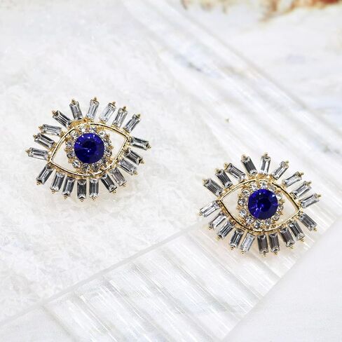 Crystal Evil Eyes Drop Earrings Fashion Unique Abstract Eyes Rhinestone Dangle Earring for Women Girls Exaggerated Jewelry in Kuwait