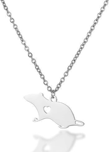 Cute Mouse Accessories Rat Pendant Necklace Animal Stainless Steel Necklace in Saudi Arabia