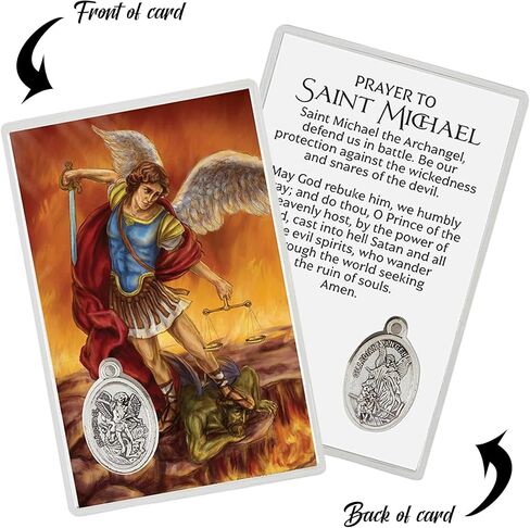 St Michael Rosary - One Decade Pocket Rosary, Wallet Size St Michael Prayer Card, The Lord's Prayer - Saint Michael Single Decade Rosary, Catholic Cards Set - Rosario De Una Decena, 3 Items in Saudi Arabia