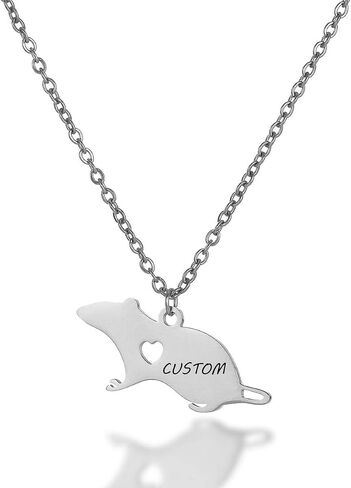 Cute Mouse Accessories Rat Pendant Necklace Animal Stainless Steel Necklace in Saudi Arabia