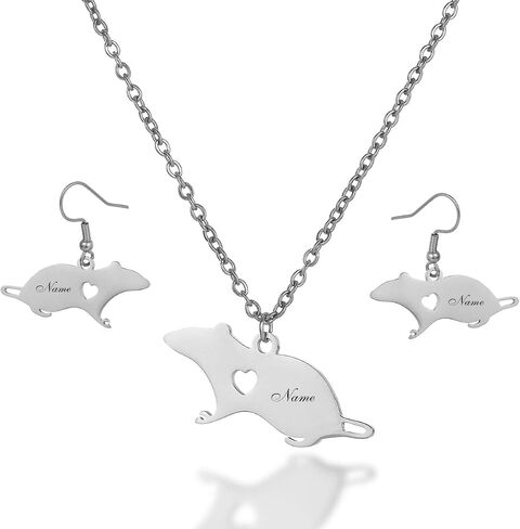 Cute Mouse Accessories Rat Pendant Necklace Animal Stainless Steel Necklace in Saudi Arabia