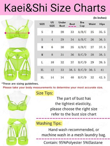 Kaei&Shi Strappy Fishnet Garter، حزام الفخذ، ملابس داخلية بيكابو عالية الخصر 4 قطع in Saudi Arabia