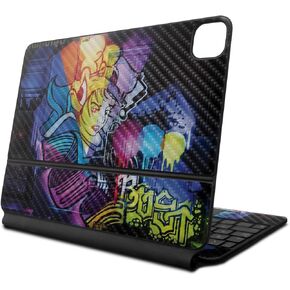 Carbon Fiber Skin Compatible with Apple Magic Keyboard for iPad Air 11-inch (M2) 2024 - Midnight Mischief - Premium 3M Vinyl Protective Decal Cover - Easy to Apply | Crafted in The USA by MightySkins