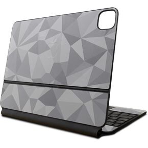 غلاف متوافق مع لوحة مفاتيح Apple Magic Keyboard لجهاز iPad Air 11 بوصة (M2) 2024 - مضلع رمادي - غطاء لاصق واقٍ من الفينيل 3M ممتاز - سهل الاستخدام | صُنع في الولايات المتحدة الأمريكية بواسطة MightySkins