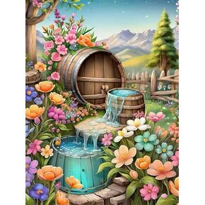 BOPOVA Cactus Diamond Art Kits for Adults Beginners-Full Drill Round Fantasy Landscape Diamond Dots Kits for Wall Decor-5D DIY Diamond Gem Painting Kits Hobbies for Women 12×16Inch