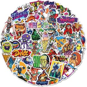 Street Graffiti Hip Hop Music Stickers 50Pcs - Waterproof Laptop Stickers for Laptop Water Bottle Bicycle Skateboard Waterproof Luggage Car Sticker Pack Decal