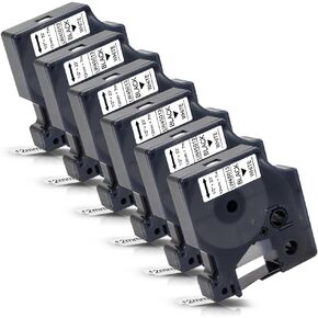 6-Pack Replacement for Dymo D1 Label Tape 45013 45010 45016 45017 45018 45019 Color 1/2" Refills for LabelManager 160 280 210D 360D 420P 450D 450P 450DUO, Clear/White/Blue/Red/Yellow/Green