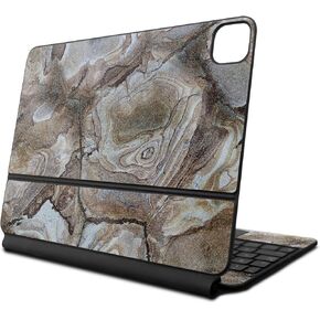 Glossy Glitter Skin Compatible with Apple Magic Keyboard for iPad Air 11-inch (M2) 2024 - Brown Marble - Premium 3M Vinyl Protective Decal Cover - Easy to Apply | Crafted in The USA by MightySkins