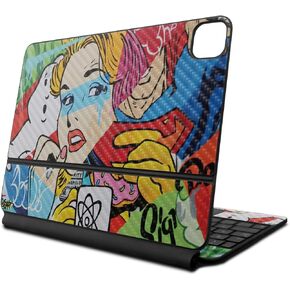 Carbon Fiber Skin Compatible With Apple Magic Keyboard for iPad Air 11-inch (M2) 2024 - Cartoon Mania - Premium 3M Vinyl Protective Wrap Decal Cover - Easy To Apply | Crafted in the USA by MightySkins
