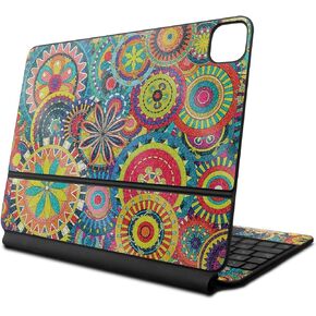 Glossy Glitter Skin Compatible with Apple Magic Keyboard for iPad Air 11-inch (M2) 2024 - Flower Wheels - Premium 3M Vinyl Protective Decal Cover - Easy to Apply | Crafted in The USA by MightySkins