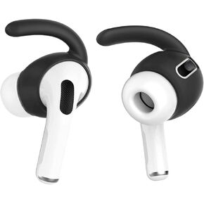 ALXCD Earbuds Cover Hook Replacement for AirPods Pro Headset, 3 Pair Anti-Slip Anti-Lost Soft Silicone Ear Tips, Fit for AirPods Pro [Sport], Black