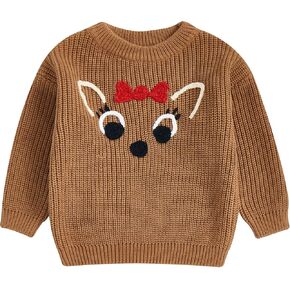 MAYUMMPY Newborn Baby Boy Girl Christmas Sweater Long Sleeve Pullover Warm Knitted Sweatshirt Fall Winter Clothes