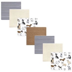 Hudson Baby Unisex Baby Cotton Flannel Receiving Blankets Bundle, Handsome Dogs, One Size
