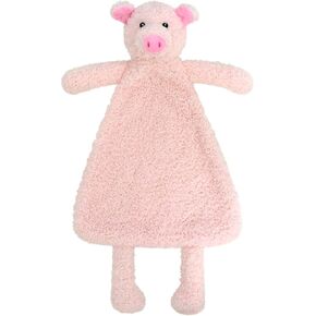Baby Pink Pig Soft Stuffed Animal Security Blanket, Plush Pig Character Lovey Blanket, Baby Shower/Nursery Gift, Newborn Infant Toddler Snuggle Blankie for Boys Girls, 16 Inches