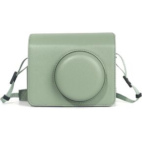 Rieibi Camera Case Compatible with Instax Wide 400，Carrying Case for Fujifilm Instax Wide 400 Instant Camera，Retro PU Leather Camera Bag，Protective Case With Shoulder Strap - Green