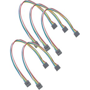 Fielect 5Pcs Female to Female 3Pin Breadboard Jumper Wire 2.54mm Pitch Ribbon Cable 30cm Long