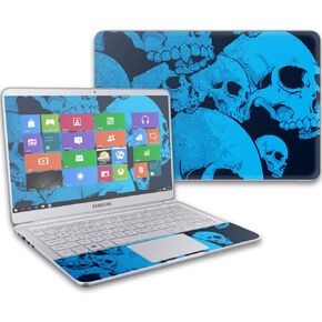 MightySkins Skin Compatible with Samsung Notebook 9 13" (2017) wrap Cover Sticker Skins Blue Skulls