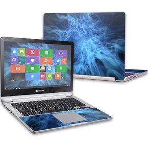 Mightyskins Skin Compatible with Samsung Notebook 7 Spin 13.3" (2016) Wrap Cover Sticker Skins Blue Mystic Flames