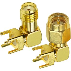SMA Panel Mount Connector TUOLNK SMA Male Plug 4-Hole Flange Chassis Solder Coax Adapter SMA Female Jack Mounting Panel Post Straight Insulator PCB Coaxial Converter 2 Pack