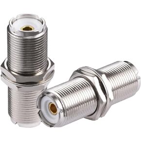 2PCS UHF Female SO239 Bulkhead Connectors SO-239 UHF Female to UHF Female Bulkhead Connector Adapter PL-259 Connector for Ham Radio