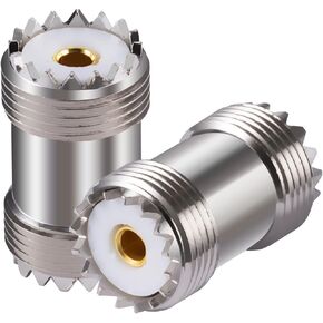 2PCS UHF Female SO239 Bulkhead Connectors SO-239 UHF Female to UHF Female Bulkhead Connector Adapter PL-259 Connector for Ham Radio