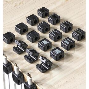 Cable Management Cable Clips, 20 Pack Adhesive Cord Holder, Ideal Cords Management for Organizing Cable Wires in Home, Office, RV, Desk & Nightstand (Black)