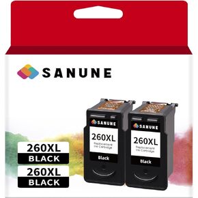 Compatible Ink Cartridge Replacement for Canon 260 260XL Black Ink Cartridges for Canon PIXMA TS6420 TS6420a TS5320 TR7020 TR7020a Printer (Black, 2-Pack)