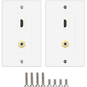 HDMI Coax Wall Plates with HDMI Keystone Jack and F Type Insert (2Pack, HDMI+F)
