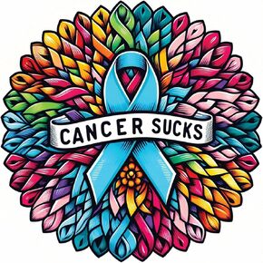 Cancer Sucks Inspirational Stickers Positive Motivational Stickers for Kids Car Bumper Windows, Tablets, Laptops, Water Bottles Vision Board Hydroflasks Scrapbook etc 5x5 inch(Set of 2)