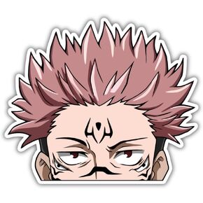 Sukuna Peeking Anime Vinyl Waterproof Sticker Decal [5X4 INCH] for Laptops and Computers, Water Bottles, Lockers, car Bumpers, Notebook Covers, Smartphone Cases.