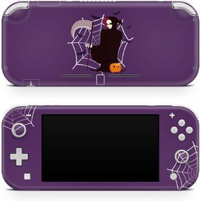 TACKY DESIGN Spooky Grim Reaper Skin Compatible with Nintendo Switch lite Skin, Halloween Compatible with Switch lite Cover Vinyl 3m Decal and Accessories Spider Web Kawai Full wrap