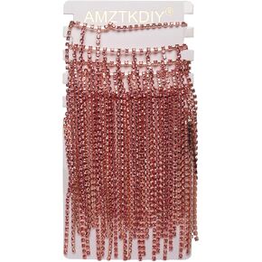 Rhinestone Fringe Trim Rhinestone Sewing Beaded Fringe Trim Ribbon Tassel Chain for Clothing Accessories and DIY Craft Decoration (1.0 Yards, Silver)
