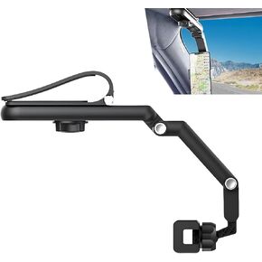 Pack-1 Car Sun Visor Mobile Phone Holder, Versatile Retractable Horizontal Line of Sight Safety Navigation Stand, 360-degree Rotating Grab and Go Portable Bracket, Universal for Cars (Gray)