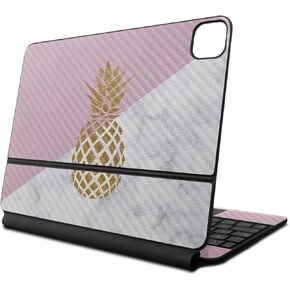Carbon Fiber Skin Compatible with Apple Magic Keyboard for iPad Air 11-inch (M2) 2024 - Pretty Pineapple - Premium 3M Vinyl Protective Decal Cover - Easy to Apply | Crafted in The USA by MightySkins