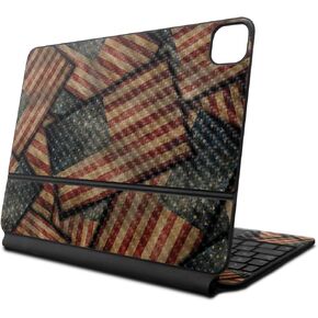 Carbon Fiber Skin Compatible with Apple Magic Keyboard for iPad Air 11-inch (M2) 2024 - Vintage American - Premium 3M Vinyl Protective Decal Cover - Easy to Apply | Crafted in The USA by MightySkins