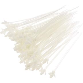 uxcell Cable Zip Ties 6 Inch Push Mount Nylon Wire Cord Strap White 200pcs