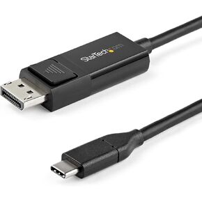 StarTech.com 3.3ft (1m) USB C to DisplayPort 1.2 Cable 4K 60Hz - Bidirectional DP to USB-C or USB-C to DP Reversible Video Adapter Cable - HBR2/HDR - USB Type C/TB3 Monitor Cable (CDP2DP1MBD)