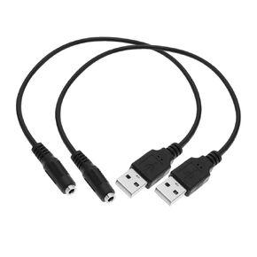 ECSiNG 2Pcs USB Female to DC 3.5x1.35mm Port Cable 5V DC Power Charging Cord USB 2.0 Female to DC Female Power Cord Electrical Accessories 28cm