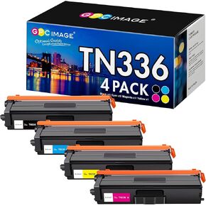 GPC Image Toner Cartridge Compatible for Brother TN336 TN-336 TN-331 TN331 to use with MFC-L8850CDW HL-L8350CDW MFC-L8600CDW HL-L8250CDN HL-L8350CDWT Printer (Black, Cyan, Magenta, Yellow)
