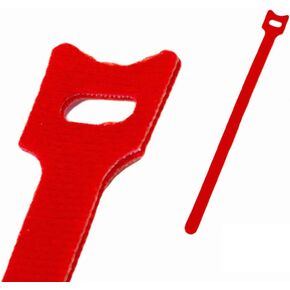 NavePoint 10 Inch Hook and Loop Reusable Strap Cable Cord Wire Ties 75 Pack Red