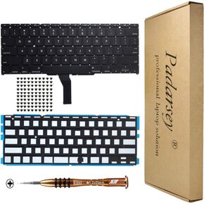 Padarsey New Laptop Black US Backlit Backlight Keyboard Compatible for MacBook Air A1370 A1465 11-Inch 2011 2012 2013 2014 2015 MD711 MD712 MD223 MD224 MC968 MC969 with 80 PCE Screws+Screwdriver