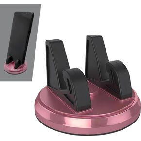 1 PC Car Mobile Phone Holder, Three-Point Stable Support Vertical Horizontal 360-Degree Rotating Instrument Panel Navigation Base, Modification Accessory, for Most Models (Black & Pink)