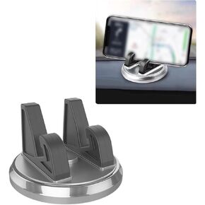 Pack-1 Car Dashboard Cell Phone Holder, 360 Degree Rotation Navigation Bracket, Car Universal Dashboard Phone Holder, for Most Cars, SUVs and Vans (Silver)