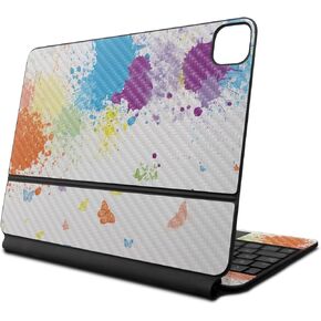 Carbon Fiber Skin Compatible with Apple Magic Keyboard for iPad Air 11-inch (M2) 2024 - Splash of Color - Premium 3M Vinyl Protective Decal Cover - Easy to Apply | Crafted in The USA by MightySkins