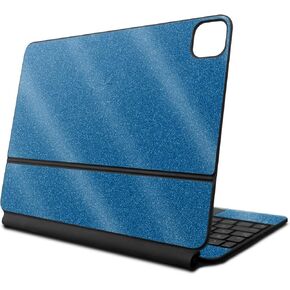 Glossy Glitter Skin Compatible with Apple Magic Keyboard for iPad Air 11-inch (M2) 2024 - Solid Blue - Premium 3M Vinyl Protective Wrap Decal Cover - Easy to Apply | Crafted in The USA by MightySkins